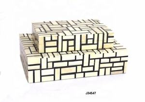 Caja de Joyería de Hueso con Patrón Cuadrado Blanco y Negro de Alta Calidad para Mujeres y Niñas en Todos los Tamaños y Colores, Regalos Originales - Product Image 5