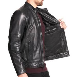 Chaqueta Negra Personalizada con Logotipo para Hombre, Chaqueta de Cuero Vintage, Chaqueta Urbana de Alta Calidad, Chaqueta de Invierno Resistente al Viento - Product Image 3