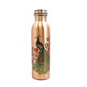 Artisanal Minakari Printed Pure Copper <b>Bottle</b> Set with 2 Glasses Leak Proof Yoga Water <b>Bottle</b> Luxury Ayurvedic Drinkware <b>Bottles</b> - Product Image 5