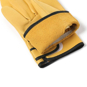 Yellow Vintage Breathable Goat Leather Safety <b>Driving</b> <b>Gloves</b> for Four Seasons Work - Product Image 4
