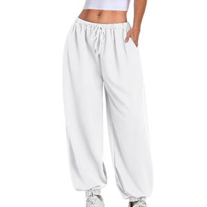 Pantalones deportivos de algodón suave para mujer, pantalones de chándal de corte cómodo, pantalones deportivos lisos con logotipo personalizado, ropa de gimnasio para mujer - Product Image 5