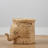 Panier de rangement multifonctionnel en jacinthe d'eau naturelle de style vintage, en forme d'animal, écologique, pour la décoration intérieure, style rustique