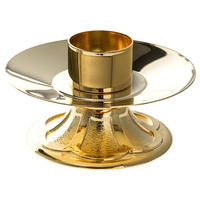Bougeoir en laiton plaqué or, style classique, haute qualité, présentoir religieux, plateau votif en métal poli, bougies de soja