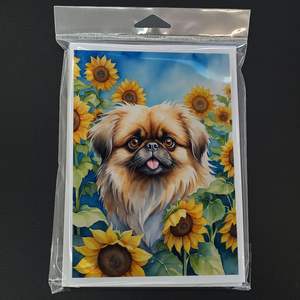 A7แปลกๆขนาด5x7โน้ตการ์ดเปล่าปักกิ่งในดอกทานตะวัน-แพ็ค8ใบพร้อมการ์ดอวยพรแบบซอง - Product Image 3