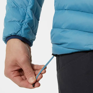 Blouson matelassé bleu clair pour homme, col montant, coupe-vent, fermeture éclair, rembourrage en polyester, coupe classique, pour l'automne - Product Image 5