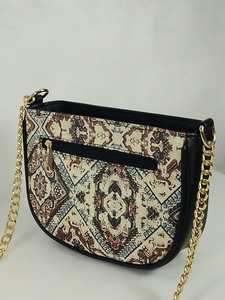 Geometric Fashion Printed Canvas Crossbody <b>Shoulder</b> <b>Bag</b> with Single <b>Strap</b> and Front Zipper Pocket for Women - Product Image 4
