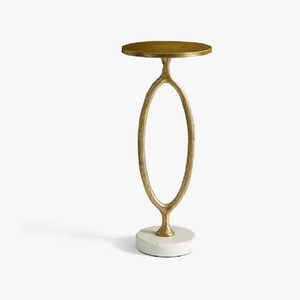 Mesa de Cóctel de Aluminio de Alta Calidad, Mueble de Primera Calidad con Detalles Metálicos, Mesa Auxiliar para el Hogar, Hotel, Vino y Bebidas, en Latón - Product Image 6