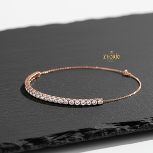 Bracelet tennis classique en or rose avec diamants, plaqué argent sterling, diamants de laboratoire, bijoux élégants et luxueux pour femmes, cadeau de mariage - Product Image 5