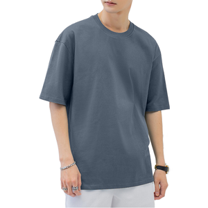 T-shirt Homme Personnalisé Vintage Oversize Printemps-Été en Polyester/Coton Épais Coupe Droite Style Décontracté Design Uni Séchage Rapide - Product Image 2