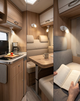 Spot LED d'intérieur pour cabine de bateau marin 12-24V, flexible et rotatif, lampe de lecture de chevet avec USB Type-C à intensité variable