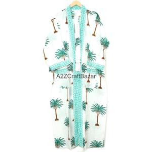 100% Algodón Puro, Elegante y Lujoso Vestido Holgado para Damas de Honor con Estampado Floral Digital, de Secado Rápido y Transpirable - Product Image 5