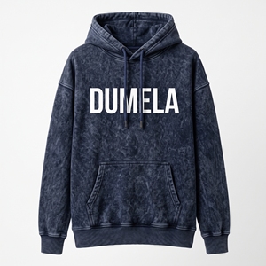 Sweat-shirt à capuche pour homme Dumela, coupe ample, coton délavé, tissu molletonné français, vêtement décontracté pour l'automne, impression de logo sur le devant - Product Image 1