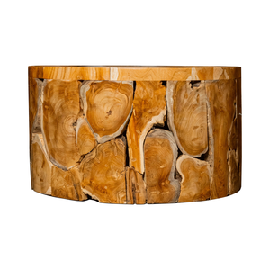 Table de salon ARTERRA en racine de teck rustique de luxe, présentant des travaux en bois artisanaux exquis mettant en valeur la base en bois naturel - Product Image 4