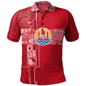 เสื้อโปโลผู้ชายลายดอกไม้โพลีนีเซียนสีเขียวจากตาฮิติ แขนสั้น ทรงปกติ สวมใส่สบาย ดีไซน์พิมพ์ลาย ระบายอากาศได้ดี ผลิตจากโพลีเอสเตอร์ 100% - Product Image 5