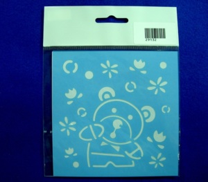 Pochoirs artistiques HC0122 |   Pochoir en plastique bleu en forme de poisson avec motif marin pour les arts et l'artisanat - Product Image 3