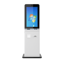 Écran LCD multifonctionnel 21,5 pouces tout-en-un pour la commande automatique, la gestion des files d'attente, l'émission de tickets, la lecture de codes QR et de cartes d'identité, et l'impression avec lecteur de codes-barres