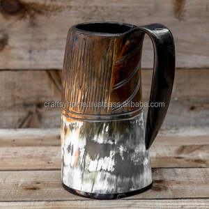 100% authentique tasse à boire en corne de buffle polie/Viking boire une corne de bière tasse Tankard tasse par Craftsy Home - Product Image 4