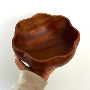 Natural Wooden Serving Bowl For Salad Fruit And Snacks With Smooth Finish For Home Kitchen And Dining <b>Table</b> Use - Product Image 5