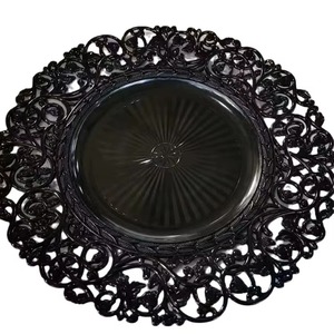 จานรองสแตนเลสขอบลายดอกไม้ตกแต่งอย่างประณีต 100 ชิ้น เป็นมิตรกับสิ่งแวดล้อม ผลิตด้วยมือ หรูหรา สำหรับงานบริการระดับพรีเมียม - Product Image 2