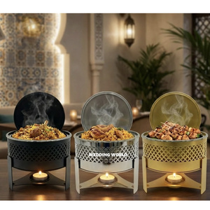 Ensemble de trois casseroles isothermes à double paroi en acier inoxydable, design élégant, nouveau réchaud alimentaire en métal - Product Image 6