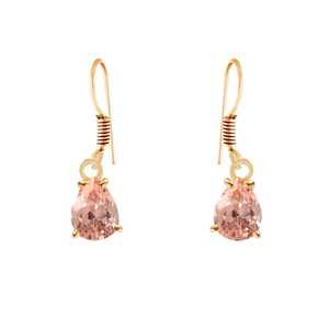 Pendientes de zafiro Padparadscha en forma de pera, plata de ley 925, joyería colgante para mujer - Product Image 5