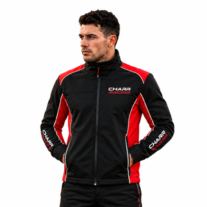 Racing Motorcycle <b>Jacket</b> Custom Size Windproof Breathable Polyester Quick Dry <b>Soft</b> <b>Shell</b> <b>Jacket</b> For <b>Men</b> - Product Image 2