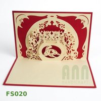 ANN HANDICRAFT Tarjeta de felicitación 3D pop-up hecha a mano con diseño de gato y pez, acabado mate, impresión offset, idea de regalo única con animales