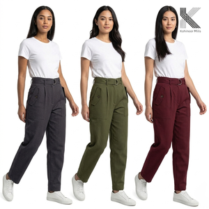 Women <b>Cargo</b> Pants Cotton Canvas 345GSM Relaxed Fit Workwear Trousers OEM ODM - Product Image 3
