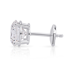 ต่างหูเพชรทรงกลมขนาดใหญ่ 3 กะรัต รับรองโดย IGI ผลิตในห้องปฏิบัติการ ตัวเรือนทอง 10 กะรัต ชุบโรเดียม ทรงเหลี่ยมเจียระไน หรูหรา เหมาะสำหรับเป็นของหมั้น - Product Image 2