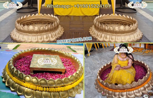 อุปกรณ์ประกอบฉากฮาลดิสว่างสดใสสำหรับงานแต่งงานอินเดีย - Product Image 3