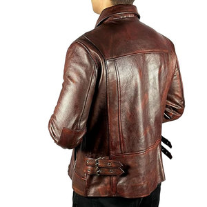 Veste en cuir pour homme de haute qualité, sur mesure, avec logo personnalisé, prix de gros d'usine. - Product Image 3