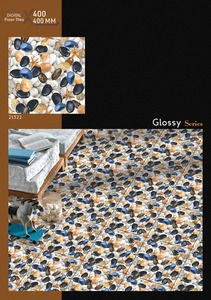 กระเบื้องปูพื้นเซรามิกดิจิตอลแบบมันเงา ขนาด 400x400 มม. ลายหินกรวด สำหรับตกแต่งภายใน - Product Image 3