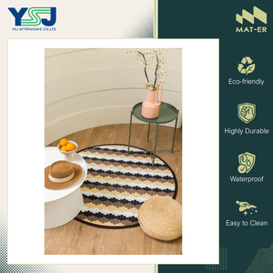 Vente en gros de tapis d'extérieur de qualité standard avec logo personnalisé, tapis rond en polypropylène 100% plastique à bas prix - Product Image 3