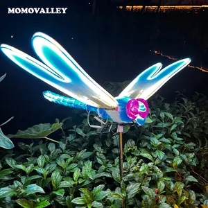 Decorative lighting summer solstice festival supplies 3d dynamic flying dragonfly motif lights christmas outdoor decoration