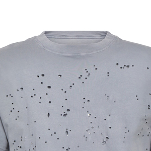 Nueva camiseta gris desgastada para hombre, estilo vintage, 100% algodón, informal, holgada, estilo urbano, manga corta, de alta calidad - Product Image 5