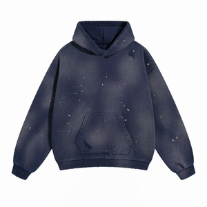 Men's Oversized Tie-Dye Hooded Sweatshirt Regular Sleeve French Terry Cotton Pocket Design Autumn Style - Product Image 5