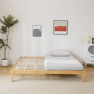 Struttura Letto in Legno Massello di Faggio Design Moderno e Semplice Disponibile in Misure Singolo, Matrimoniale e King Size 206x192x30.5cm Mobili per Camera da Letto in Legno - Product Image 3