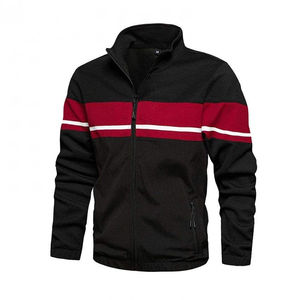 Fabricants de vêtements, survêtement personnalisé en tissu French Terry 100% coton, à carreaux, avec blocs de couleur, fermeture éclair, pour hommes - Product Image 3