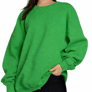 Sudadera de Forro Polar Oversize Casual de Invierno para Mujer, Manga Larga, Tejida, Transpirable, de Secado Rápido, con Logotipo Frontal Personalizado - Product Image 4