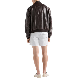 Chaqueta bomber de cuero napa para hombre de alta demanda, chaqueta bomber de piel de cordero de lujo con cremallera, fabricante de artículos de cuero personalizados OEM ODM - Product Image 3
