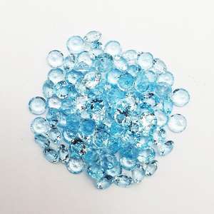 Topacio Azul Natural, Corte Redondo Facetado, Calibrado, Piedra Preciosa Suelta Certificada, Sin Tratar, Lote Listo para Engastar en Joyería - Product Image 4