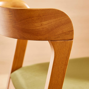 Chaise d'appoint minimaliste en bois massif avec dossier ergonomique incurvé - Product Image 4
