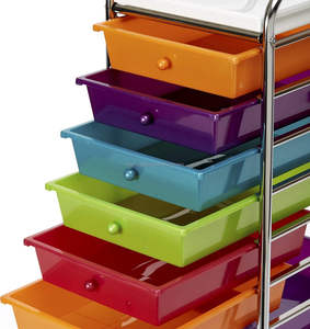 Organizador de Ropa Multifuncional de Tres Cajones, Moderno, de Aleación de Acero y Plástico Plateado, con Ruedas, Fácil de Usar en la Sala de Estar - Product Image 6