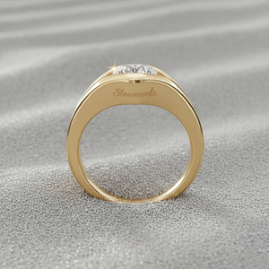 Bague de fiançailles Oculus Solitaire avec diamant rond cultivé en laboratoire, or 14K/18K/22K, luxe éthique moderne pour alliance certifiée - Product Image 4