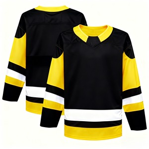100% Polyester Ice Hockey Jersey Custom Hockey Team Uniform Anti-Bacterial Breathable Quick Dry Mandarin <b>Collar</b> <b>T</b>-Strap Unisex - Product Image 2