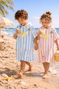 Poncho bébé unisexe personnalisable 100% coton biologique, doux, respirant, à capuche, design doux pour la peau - Product Image 5