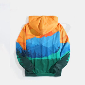 Sweat à capuche polaire grande taille jaune en polyester pour hommes – Vente directe usine, marque de haute qualité, unisexe, vente en gros - Product Image 2