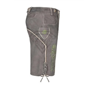 Pantalones Cortos de Cuero Bávaro para Hombre, Bordados, de Gamuza Genuina, Cintura Media, 4 Opciones de Color, Tallas Disponibles - Product Image 2