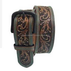 Cinturón de cuero de lujo personalizado para hombre con hebilla de aleación cinturón de herramientas de cuero occidental unisex de alta calidad al por mayor - Product Image 3