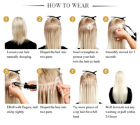 Coloration des pointes d'ongles # Extensions de cheveux blonds ondulés pré-collés 60 U Tips, cheveux vierges Remy avec cuticules, pointe en kératine, vente en gros